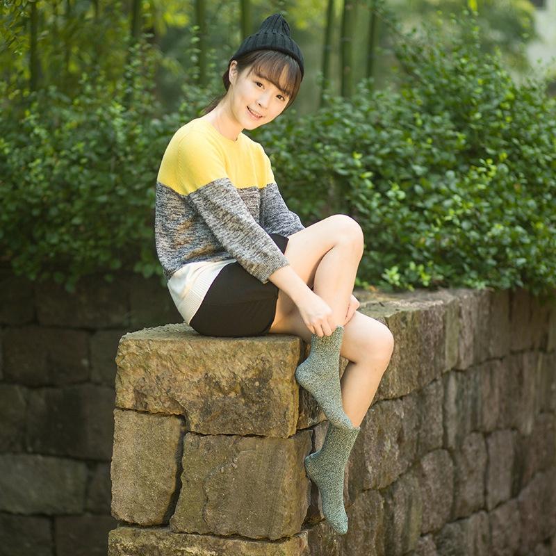 HÀNG LOẠI 1 Set 5 đôi tất len cao cổ phong cách Hàn Quốc màu trơn dày ấm áp TL01