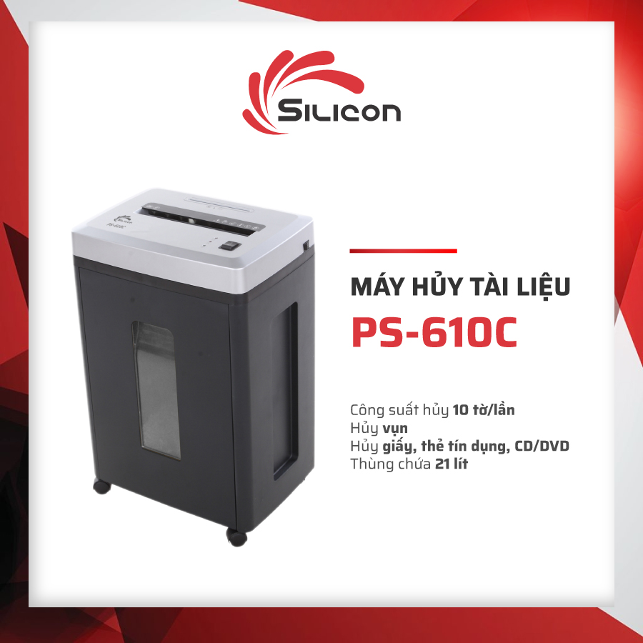 Máy Hủy Tài Liệu Silicon PS-610C