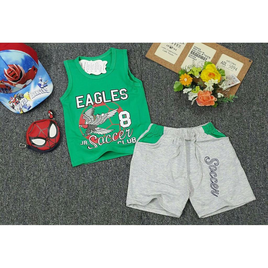 Bộ bé trai thun cotton xinh mát mùa hè hàng vnxk