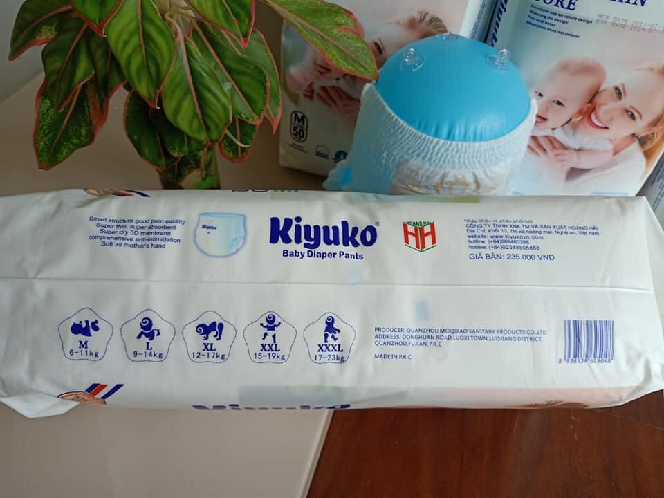 Tã bỉm quần cao cấp cho bé Kiyuko size M (6-11kg) 50 miếng siêu mềm siêu mỏng siêu lành tính