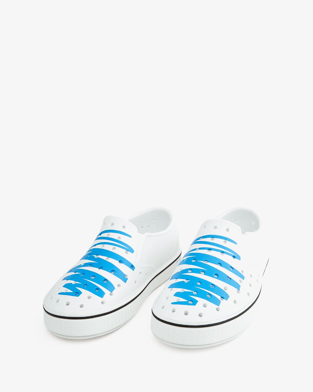 Giày Lười Trẻ Em NATIVE Miles Print Junior - Shell White/ Shell White/ Itty Bitty Blue Scribble - 32.5