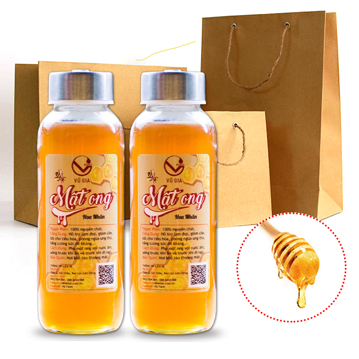 Combo 2 Mật Ong Hoa Nhãn Nguyên Chất Vũ Gia - Món Quà Cho Sức Khỏe