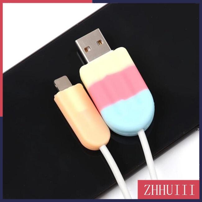 Phụ Kiện Bảo Vệ Dây Cáp Hình Que Kem Đáng Yêu Cho Iphone X 5 / 6 / 7 / 8plus