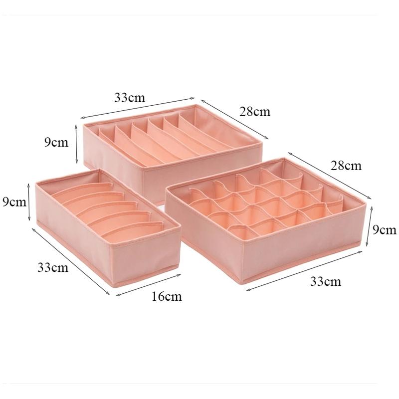 Set 3 Hộp Vải Đựng Đồ Lót / Vớ Tiện Dụng