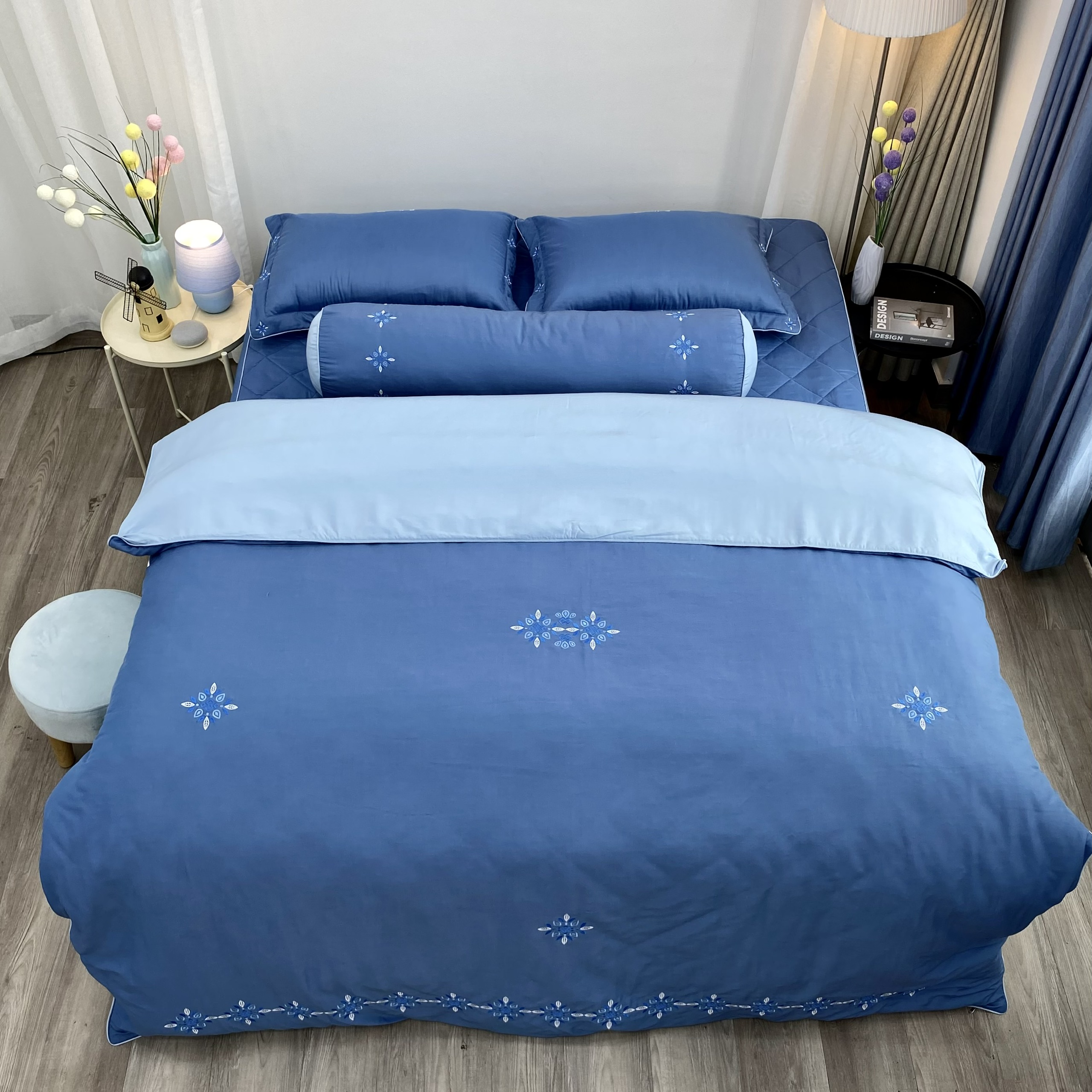 Chăn bốn mùa Hàn Quốc K-Bedding by Everon MicroTencel Xanh Đậm KMTS105 200*220cm