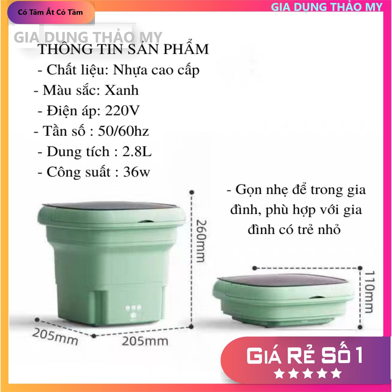 Máy giặt mini gấp gọn du lịch giặt tất đồ lót đồ trẻ em