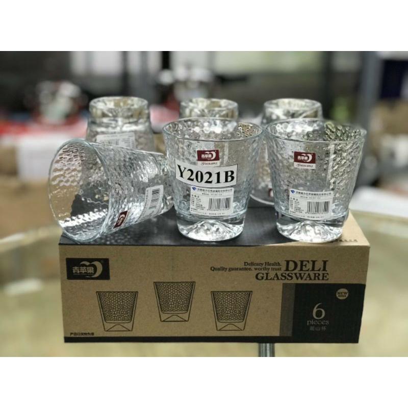 BỘ 6 CỐC THỦY TINH PHA LÊ VIỀN VÀNG Deli Chịu Nhiệt