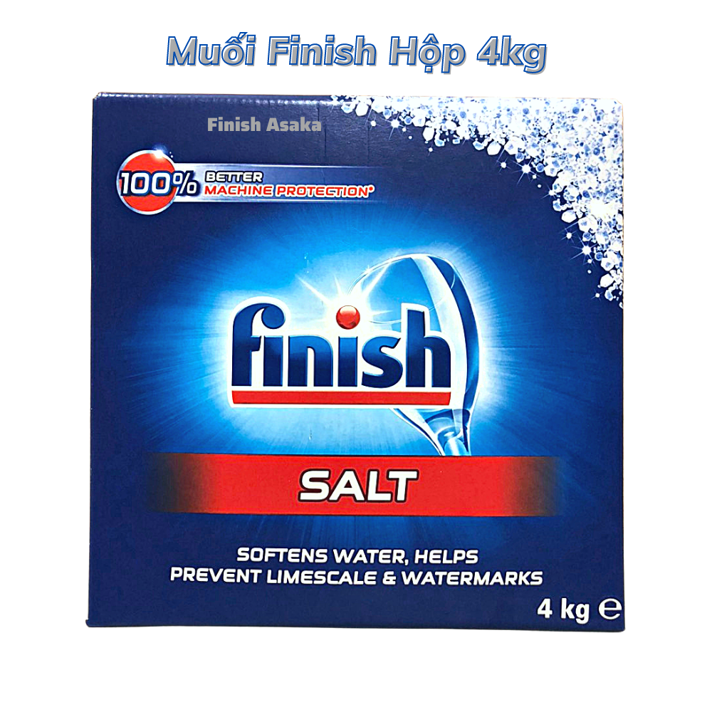 Combo rửa bát Finish: Muối hộp 4kg, Bột Classic can 2,5kg, Nước Làm bóng 750ml - Chính Hãng.