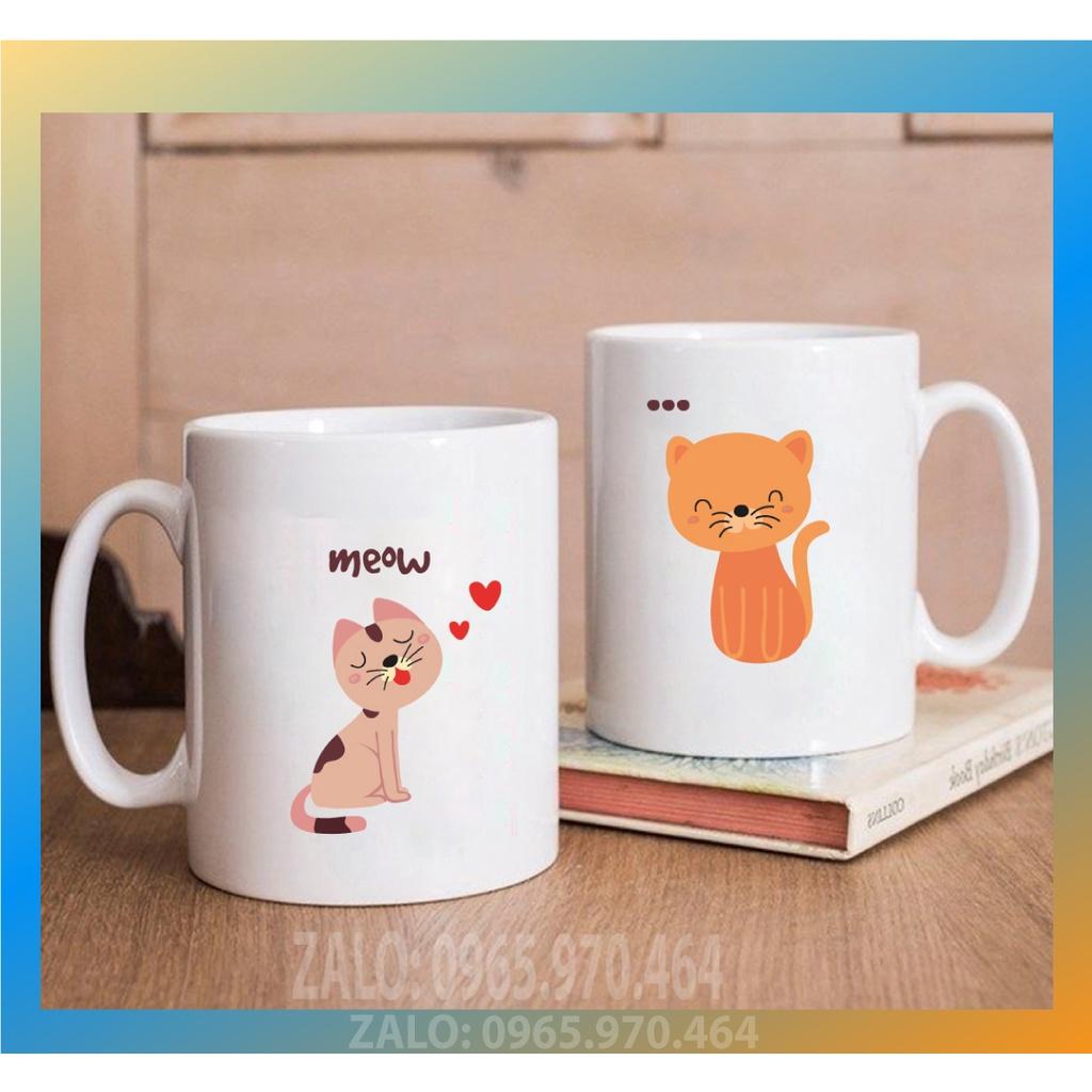 Ly Sứ Có Quai Họa Tiết Con MÈO Siêu Dễ Thương - In hình lên ly sứ, cốc theo yêu cầu của bạn - HÌNH LỚP, CÔNG TY