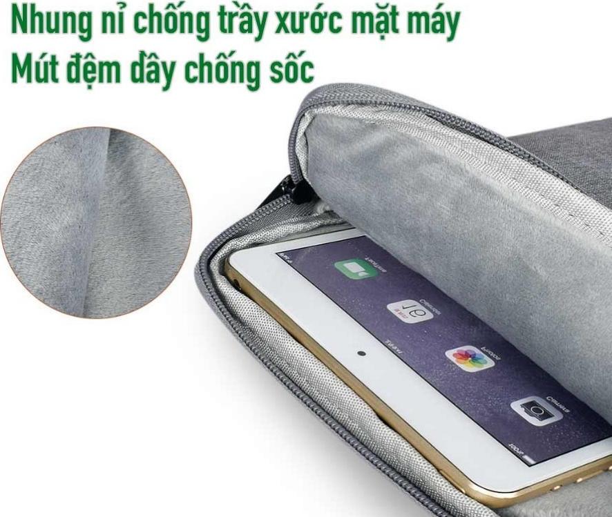 Túi chống sốc 2 ngăn vải chống thấm ướt cho iPad, máy tính bảng 8 inch, 9.7 inch, 10.2 inch, 10.5 inch, 11 inch-nhiều màu-Hàng chính hãng