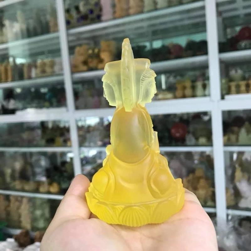 Phật Quan Âm Ngọc Lưu Ly 2 Bên - cao 10cm