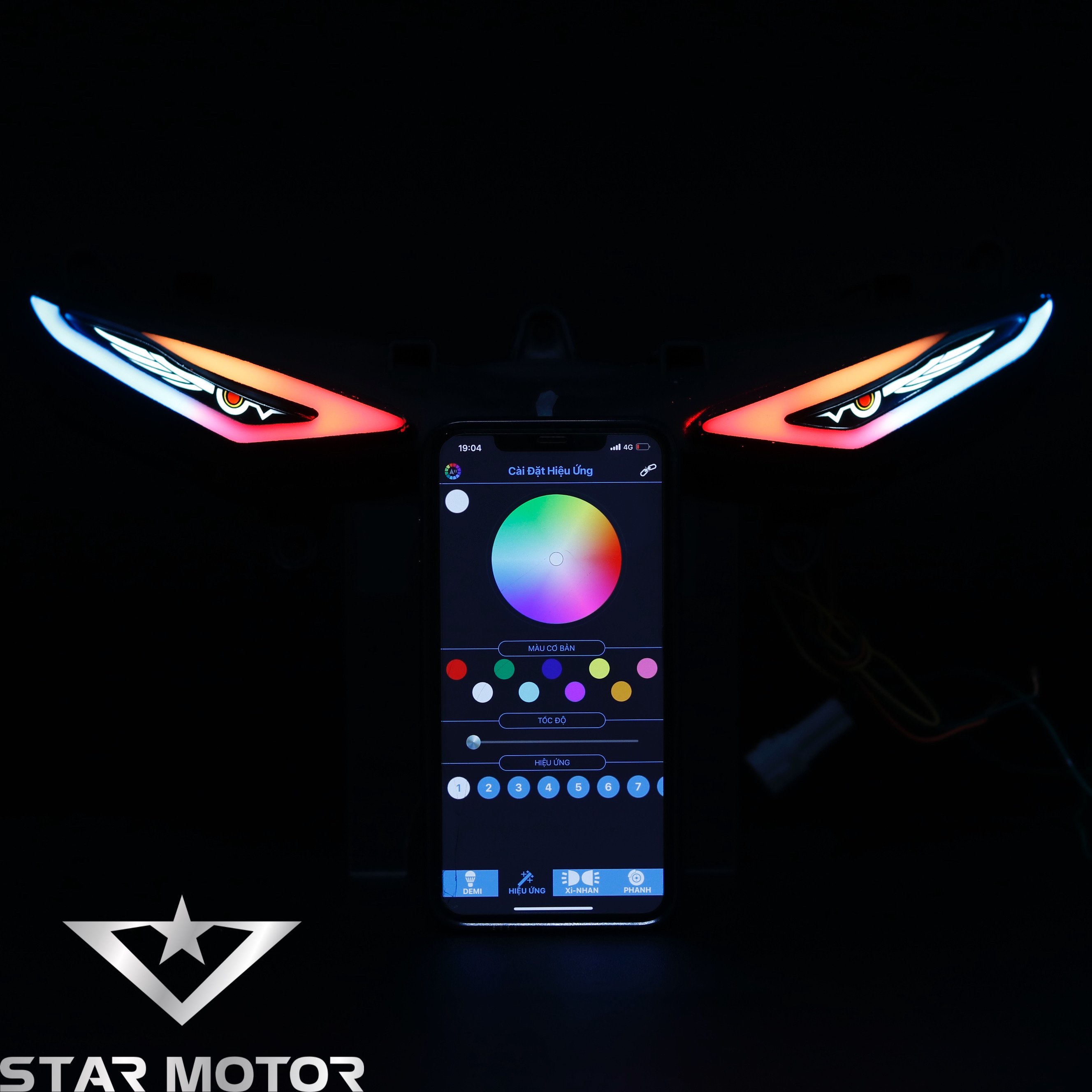 Demi Audi Exciter 150 cánh chim A11 Bluetooth điều khiển qua app