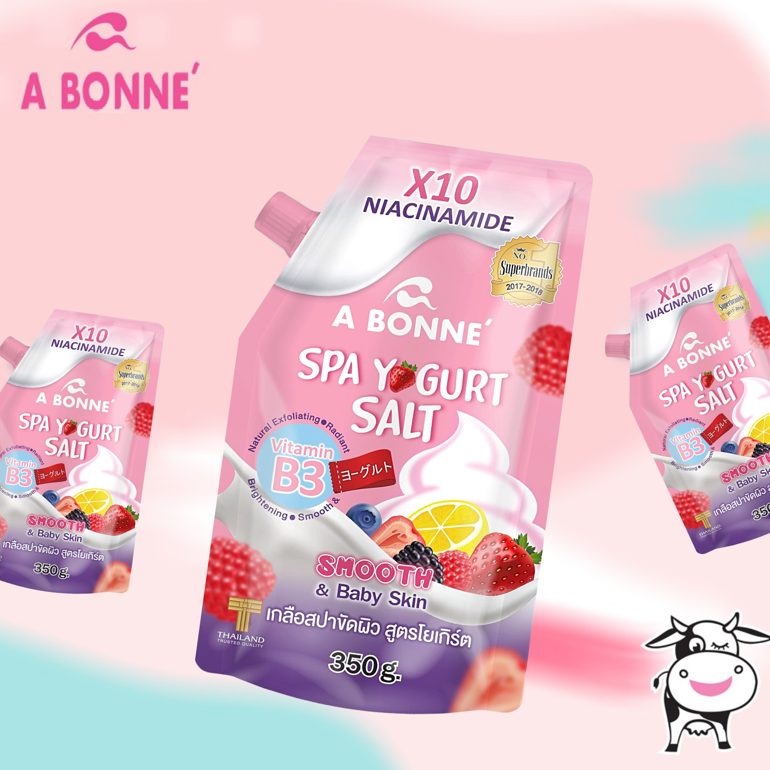 Muối Tắm Sữa Chua A Bonne Tẩy Da Tế Bào Chết  Body Spa Yogurt Salt Thái Lan 350gr