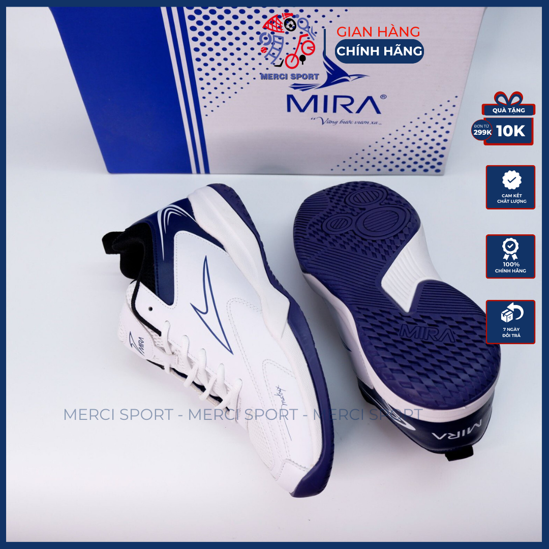Giày cầu lông, giày bóng bàn, giày bóng chuyền chính hãng đế cao su kép Mira Matrix