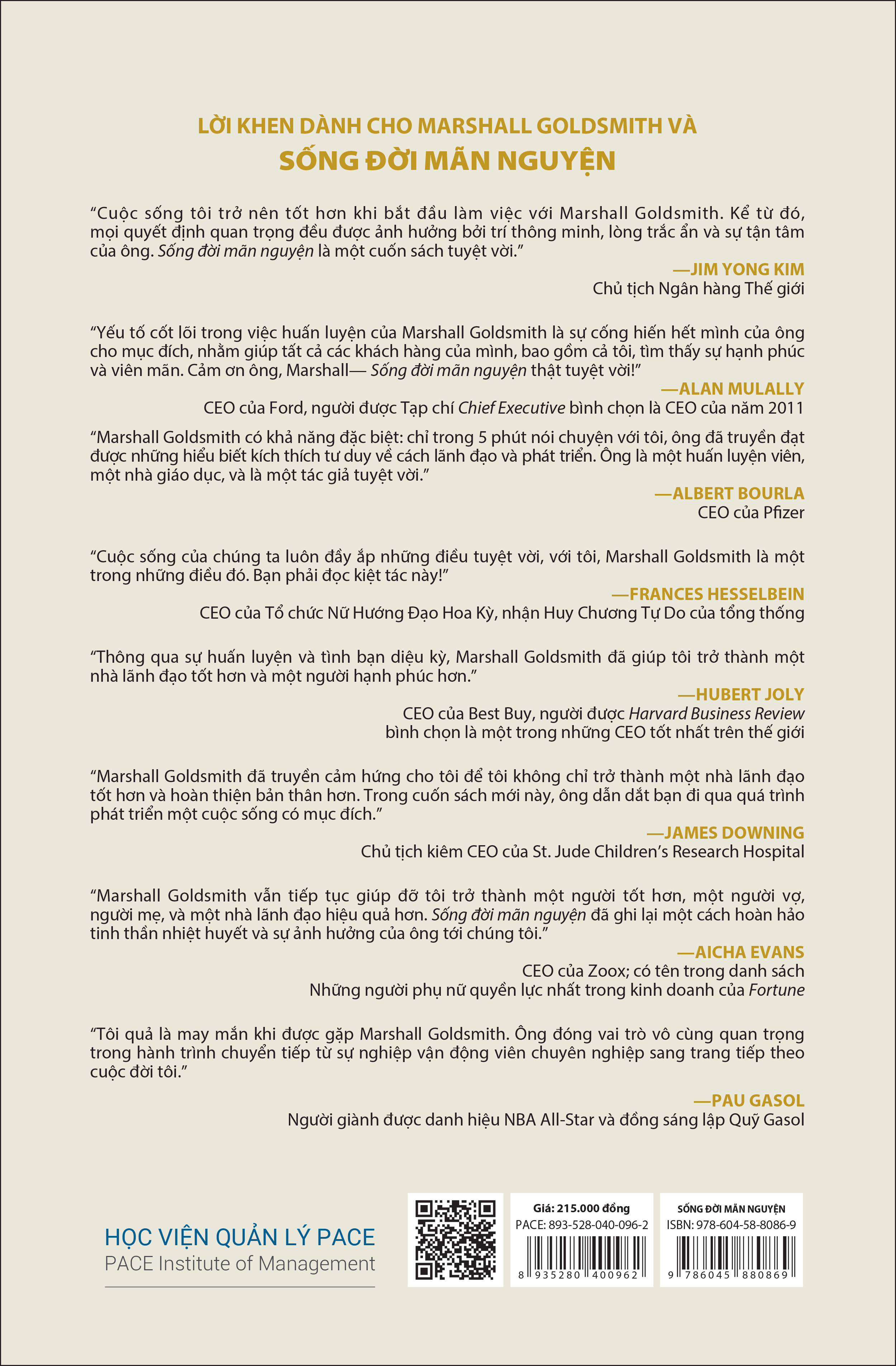 Sách PACE Books - Sống Đời Mãn Nguyện - Marshall Goldsmith And Mark Reiter
