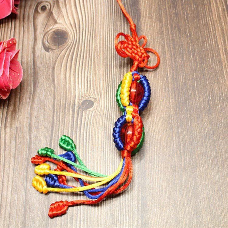 Dây treo chày Kim Cang ngũ sắc may mắn Bình An Tây Tạng