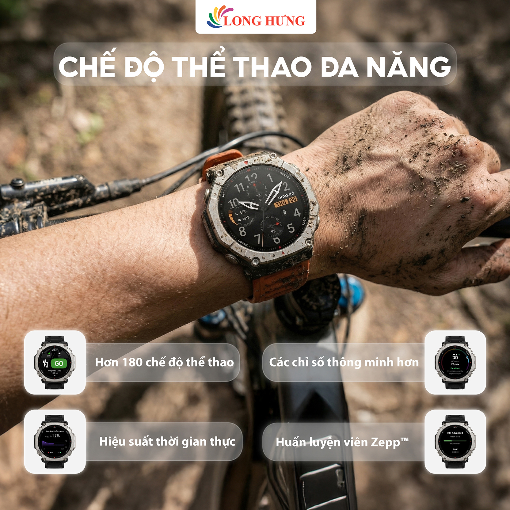 Đồng hồ thông minh Amazfit T-Rex Ultra 2 A2550 - Hàng chính hãng