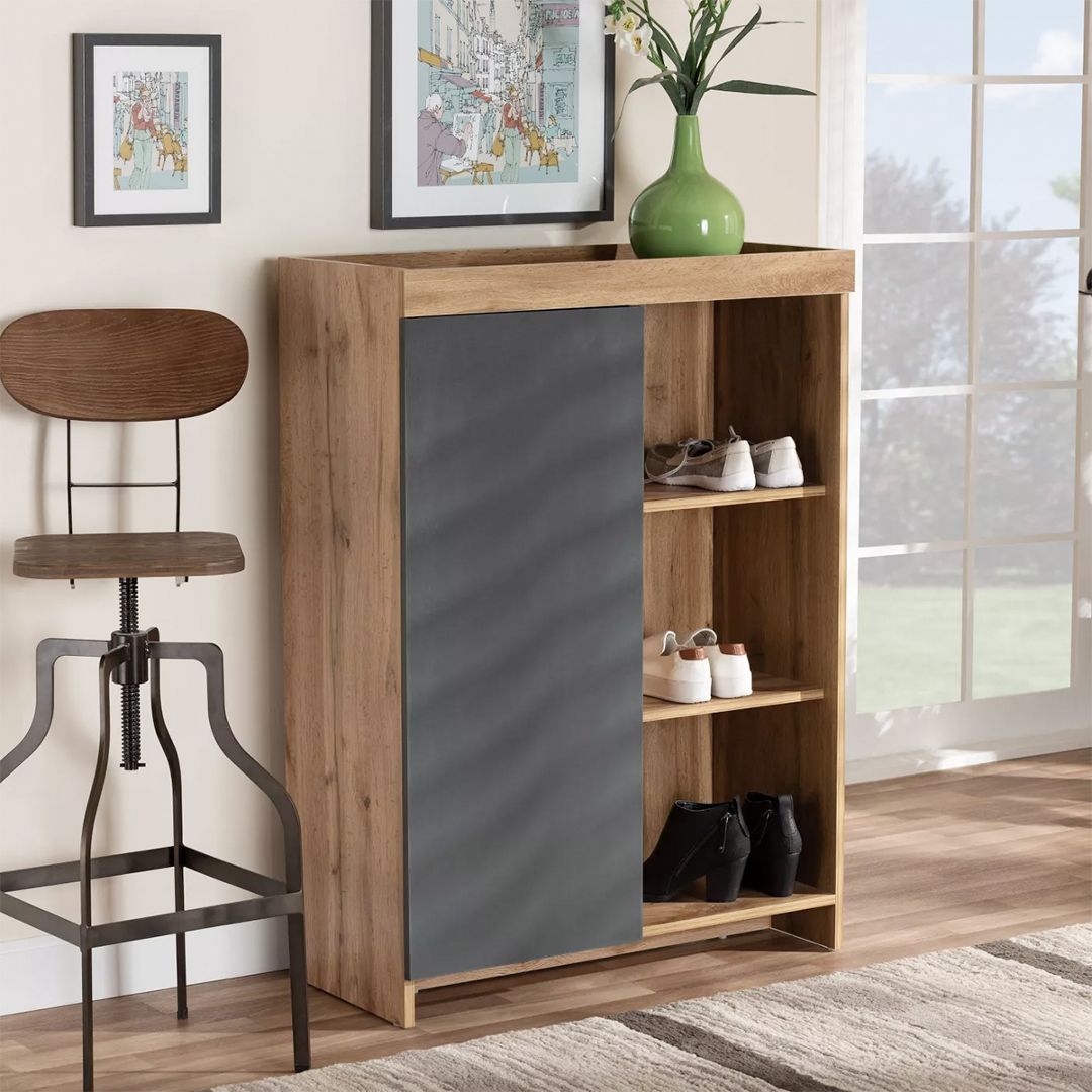 Kệ để giầy gỗ hiện đại SMLIFE Ruapuke | Gỗ MDF dày 17mm chống ẩm | D70xR35xC100cm