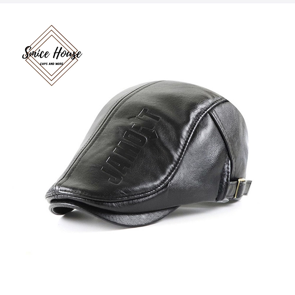 Nón beret da Jamont nam cao cấp logo dập nổi - mũ nồi nam cao tuổi thu đông cho ông và bố hàng nhập khẩu- Smice House
