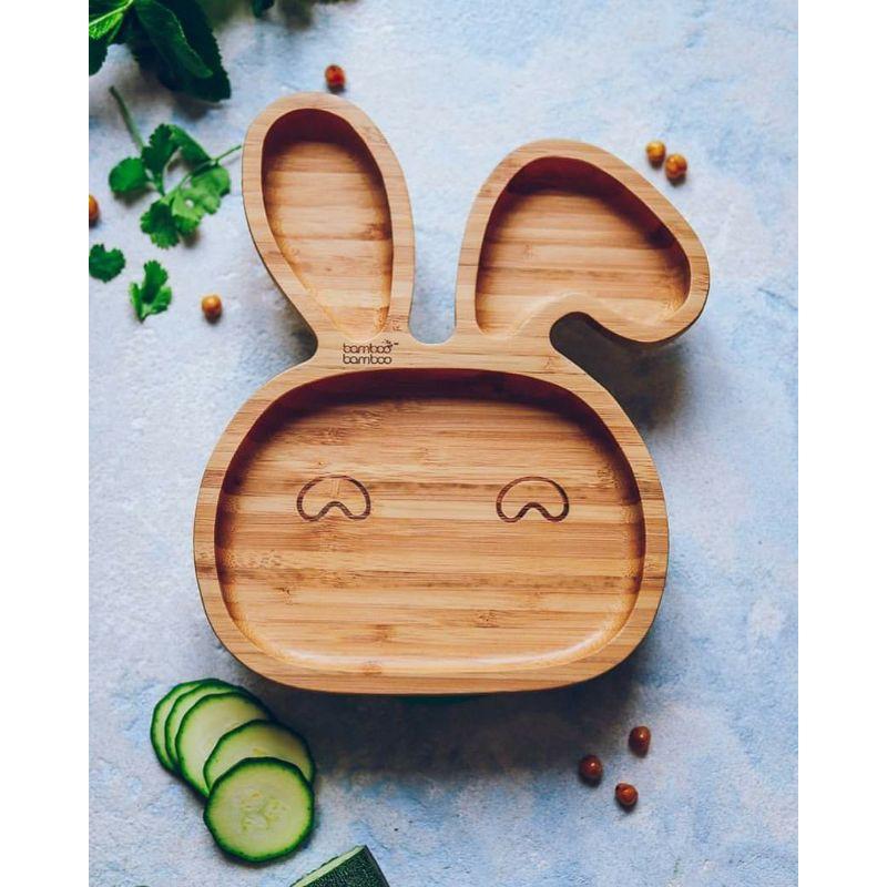 KHAY ĂN DẶM "CHÚ THỎ NHỎ - LITTLE BUNNY" CAO CẤP  BAMBOO bằng tre nội địa Anh/EU