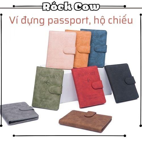 Ví da đựng hộ chiếu, visa đa năng công nghệ RFID chống trộm nhiều ngăn cao cấp có khóa nam châm PP5 - Rockcow