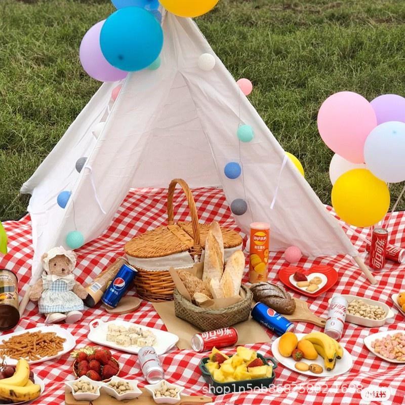 Thảm dã ngoại picnic cắm trại du lịch vải Oxford chống nước 200x150 cm gấp gọn - TP200150