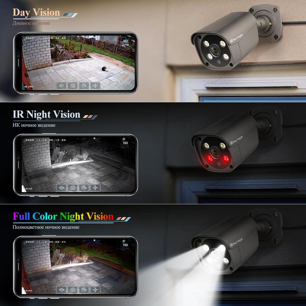 Techage 16CH 5MP POE NVR Kit Hệ thống camera an ninh Âm thanh hai chiều H.265 Camera IP AI Camera ngoài trời Bộ giám sát video camera quan sát P2P Ổ cứng tích hợp: Không có