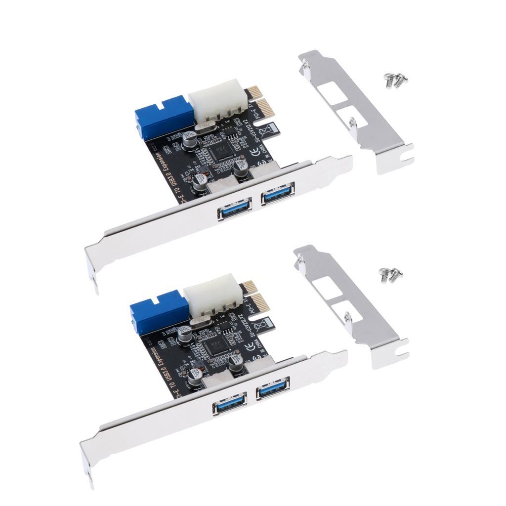 2x 19Pin PCI-E PCI to USB 3.0 Expansion Card Adapter Converter