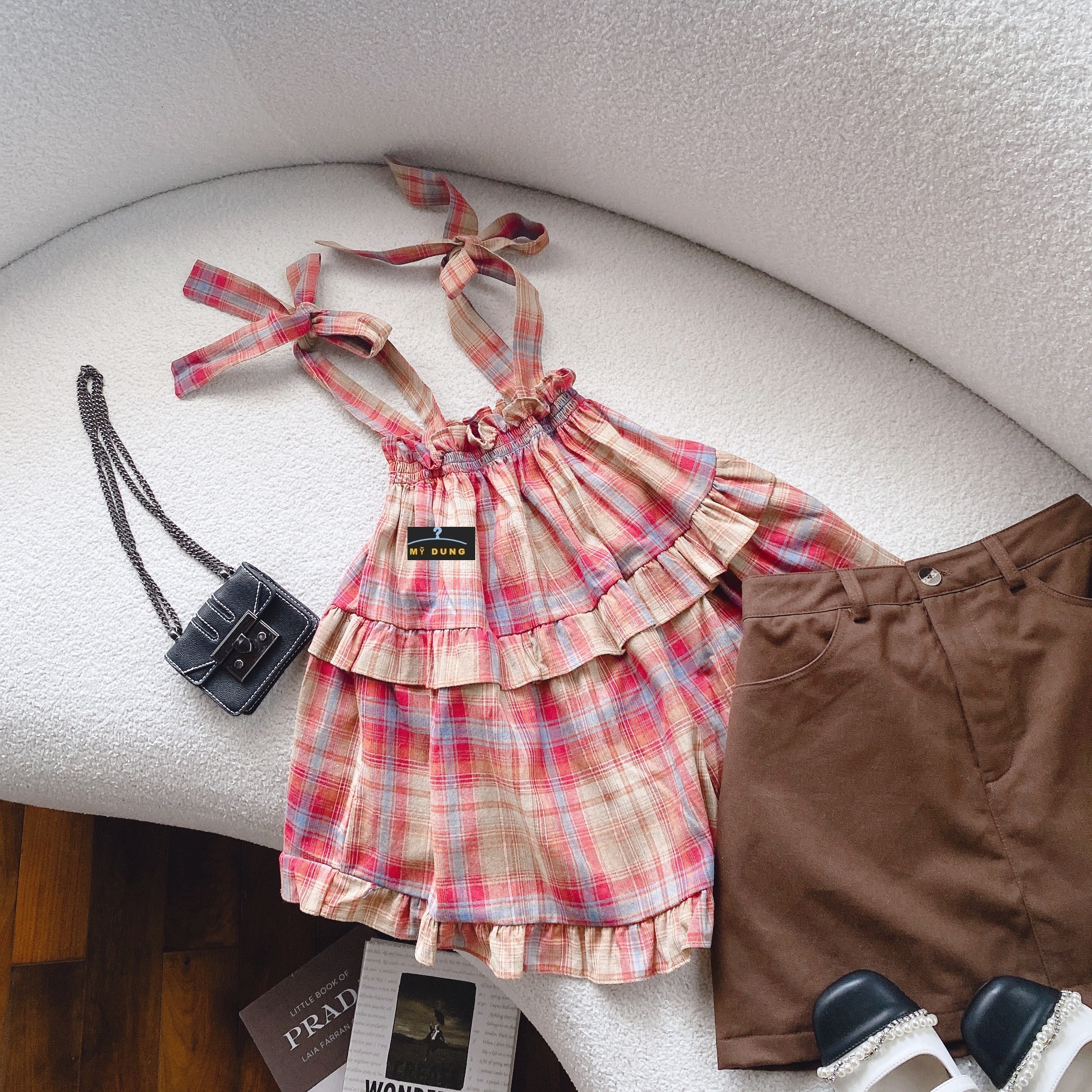 SIÊU KUTE NHÉ CÁC NÀNG, VỚI SET ÁO BB DOLL CARO 2S+ CHÂN VÁY KAKI NÂU- NĂNG ĐỘNG- HÀNG THIẾT KẾ LOẠI 1.