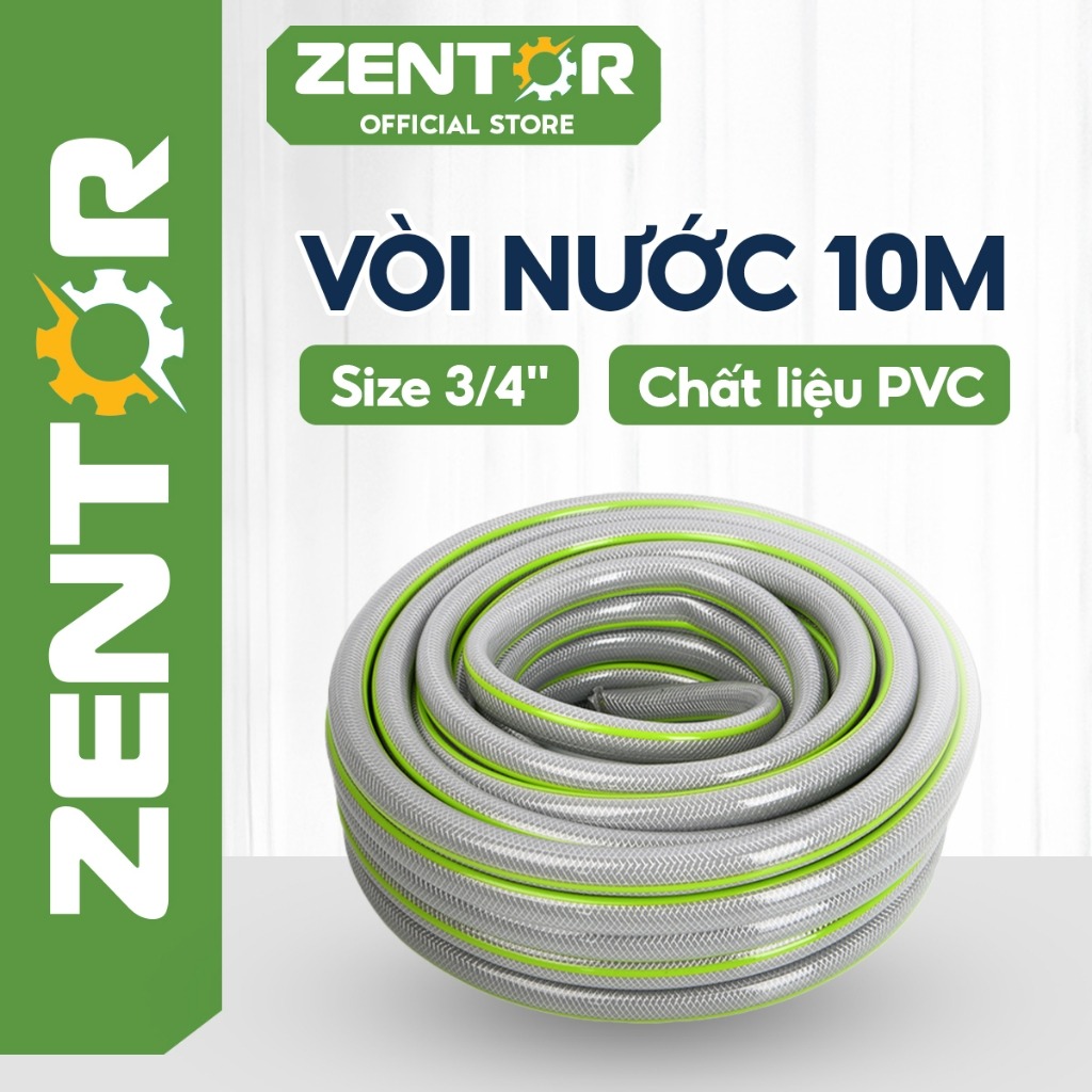 Bộ vòi nước tăng áp Zentor vòi xịt nước 20M chất liệu PVC áp suất cao rửa xe tưới cây làm vườn