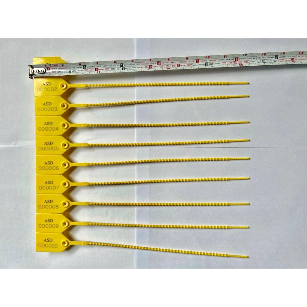 ASD032- Seal nhựa niêm phong dây rút đốt trúc combo 100 cái in sẵn số seri