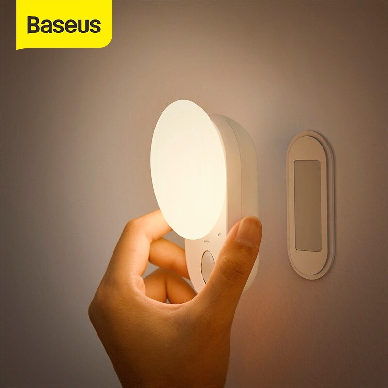 Đèn cảm ứng chuyển động thông minh Baseus Full Moon Human Body Induction Night Light (1200mAh, PIR Intelligent Motion ) - Hàng Chính Hãng