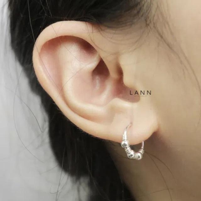 Khuyên tròn 3 bi S925 LANN