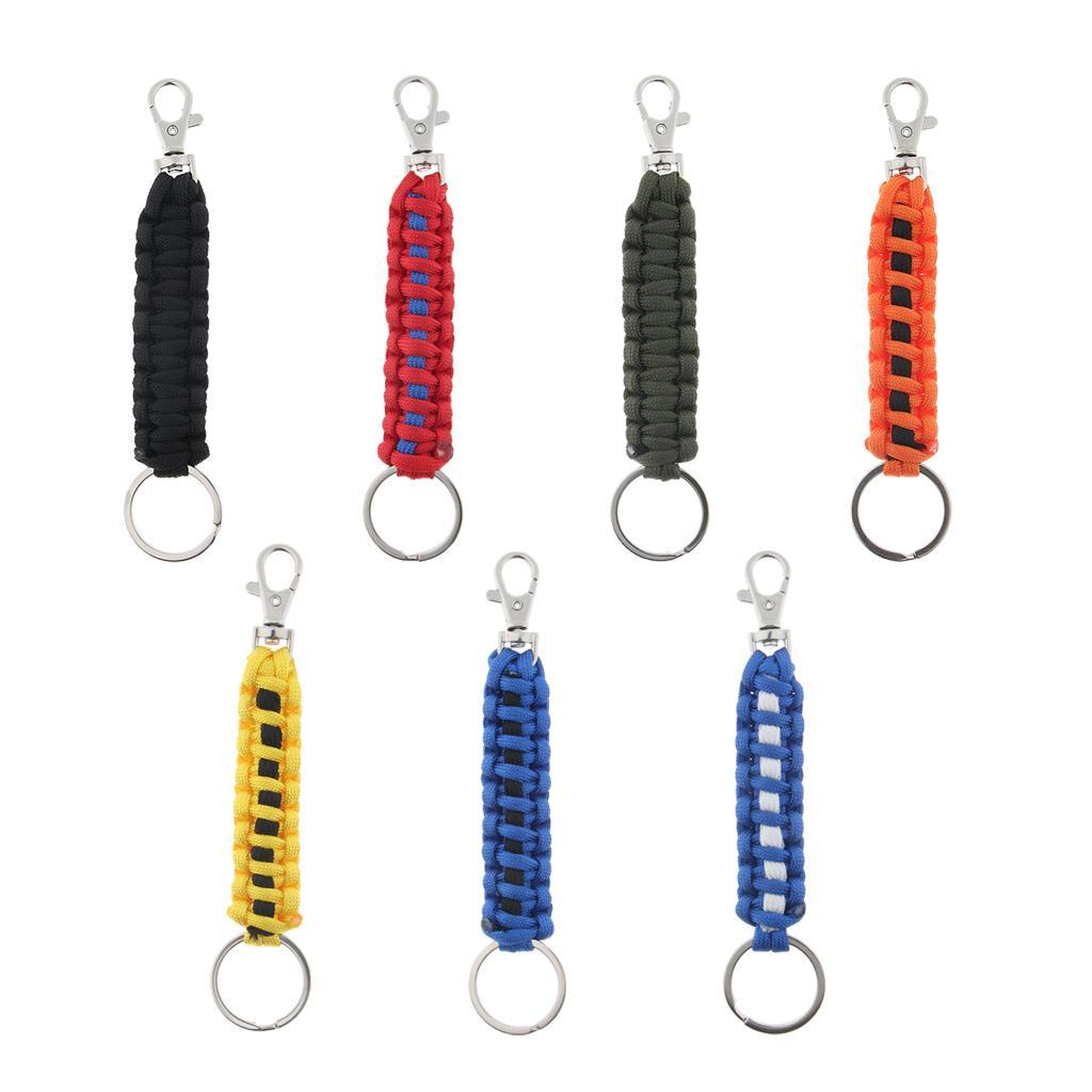 2-4pack Outdoor Emergency Kit Paracord Key Chain Ring Rope Parachute Cord