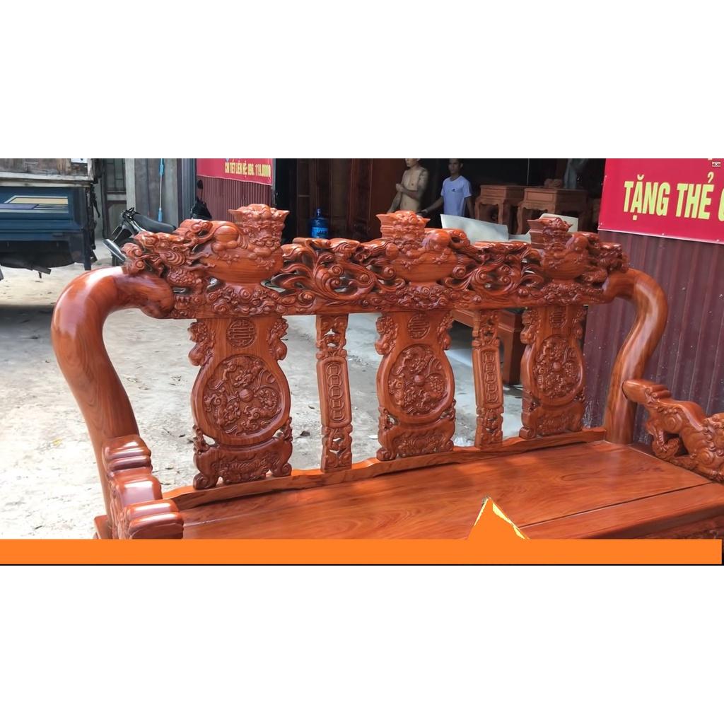 Bàn Ghế Tam Sư Nghê Ba Đầu Gỗ Hương Đá