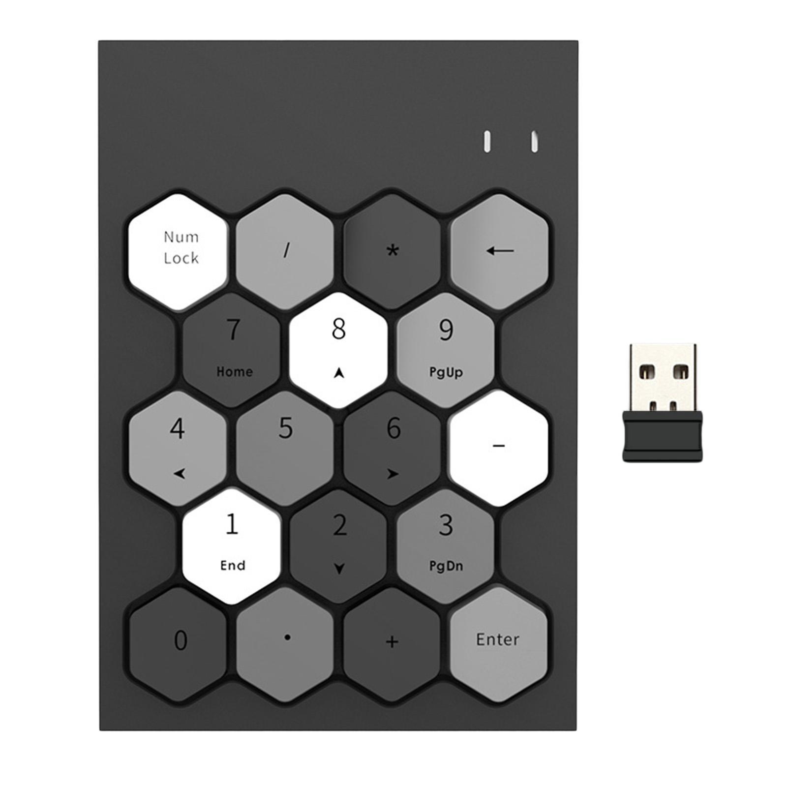Fashion Wireless Numeric Keypad Number Pad  For Laptop PC Black Mixed