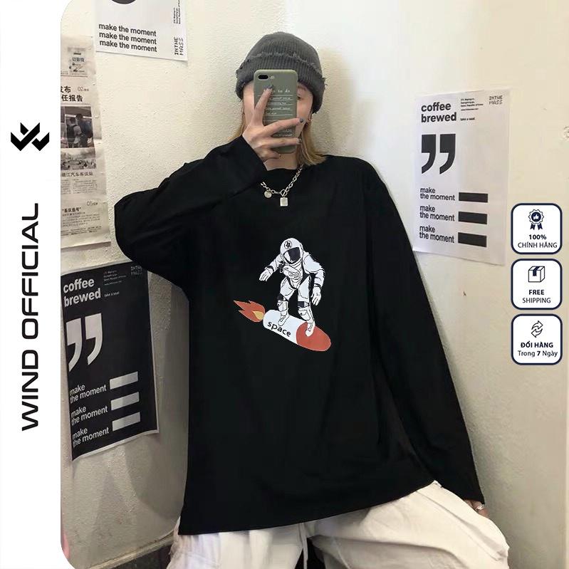 Áo thun tay dài WIND phông unisex form rộng SPACE NASA nam nữ sweater oversize ulzzang