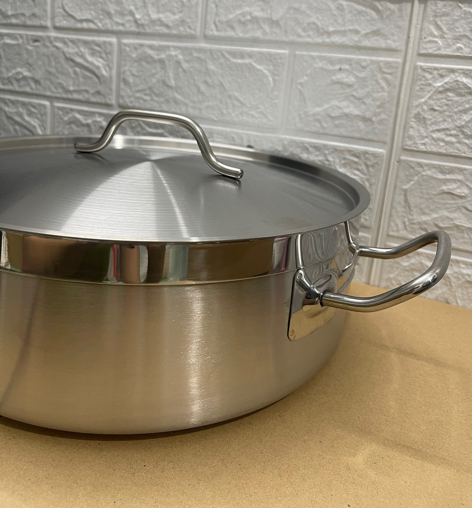 Nồi Inox 2 Quai Cao Cấp 3 Đáy _ Dung Tích: 7.4Lít _