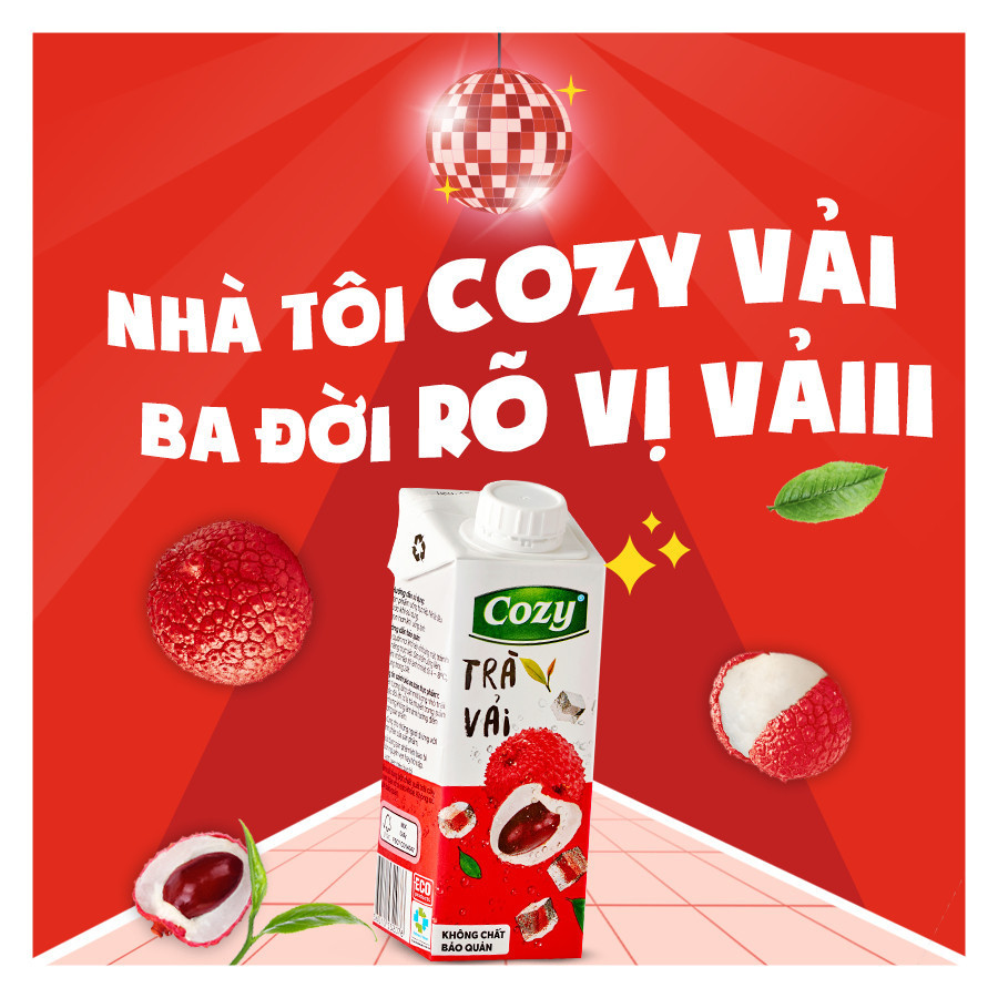 Thùng 24 hộp Trà Vải Cozy 225ml