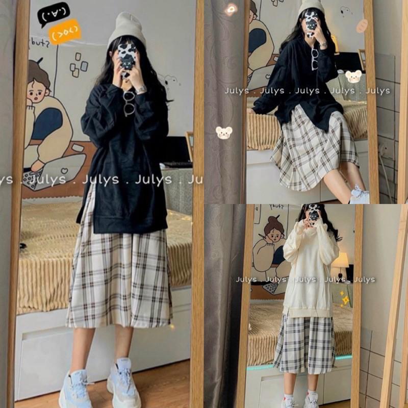 Chân váy kẻ sọc basic siêu dễ thương thời trang hàn quốc - Váy Xinh