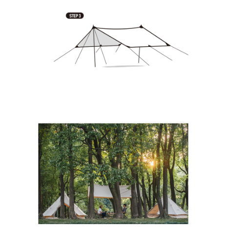 Tăng Cotton vuông Glamping dành cho NatureHike NH20TM003 (Không bao gồm gậy chống tăng)