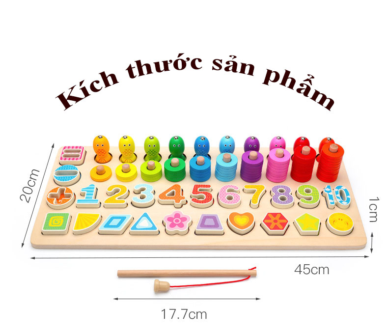 Bộ Đồ Chơi Bảng Gỗ 5IN1 Đồ Chơi Giúp Bé Phát Triển Trí Não Giáo Dục Theo Phương Pháp Montessori - Tặng Kèm 01 Tranh Ghép Bằng Gỗ