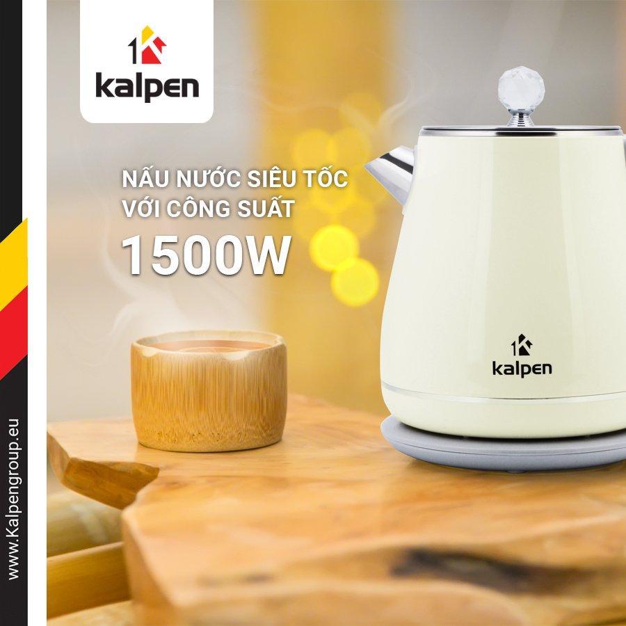 Ấm Đun Nước Siêu Tốc INOX 304 Cao Cấp 2 Lớp KK9901 1.8L-1500W Hàng Chính Hãng KALPEN Bảo Hành 2 Năm