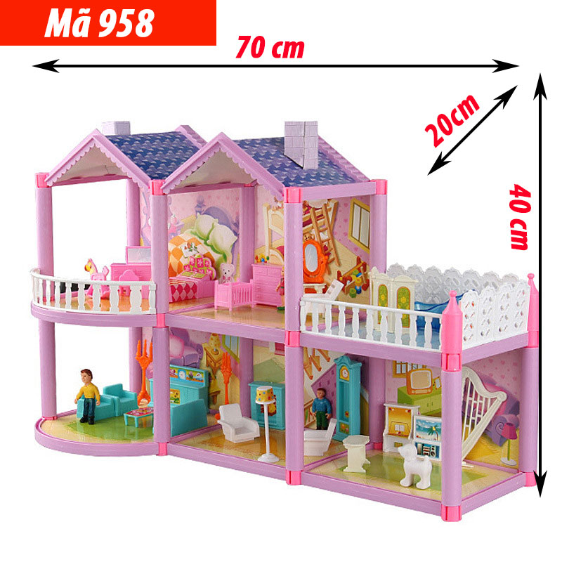 Mô Hình Nhà Búp Bê Cỡ Lớn Cho Các Bé Chơi Đồ Chơi Barbie Mã 958