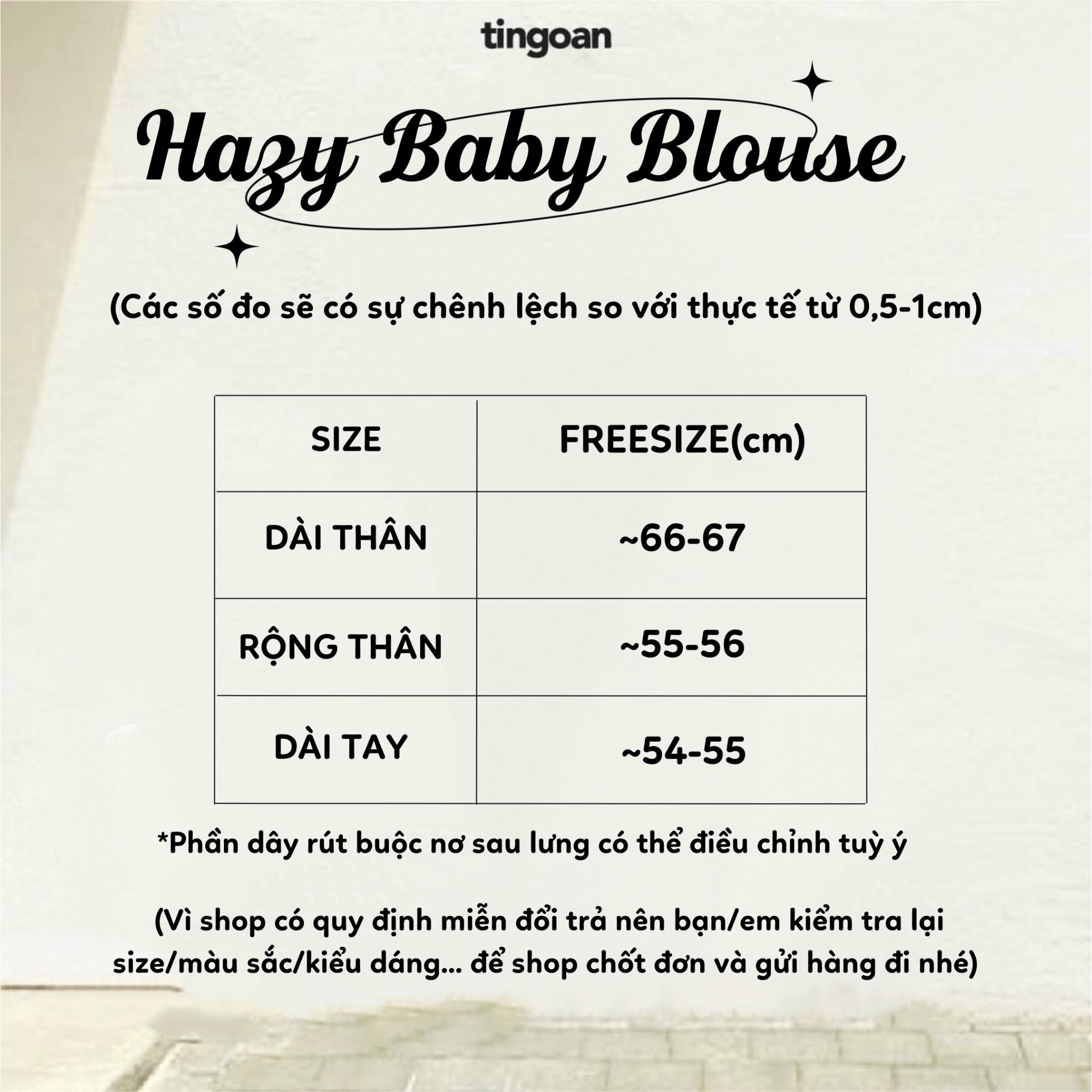 Áo sơmi cổ tàu rút dây chống nhăn trắng HAZY BABY SHIRT/WH