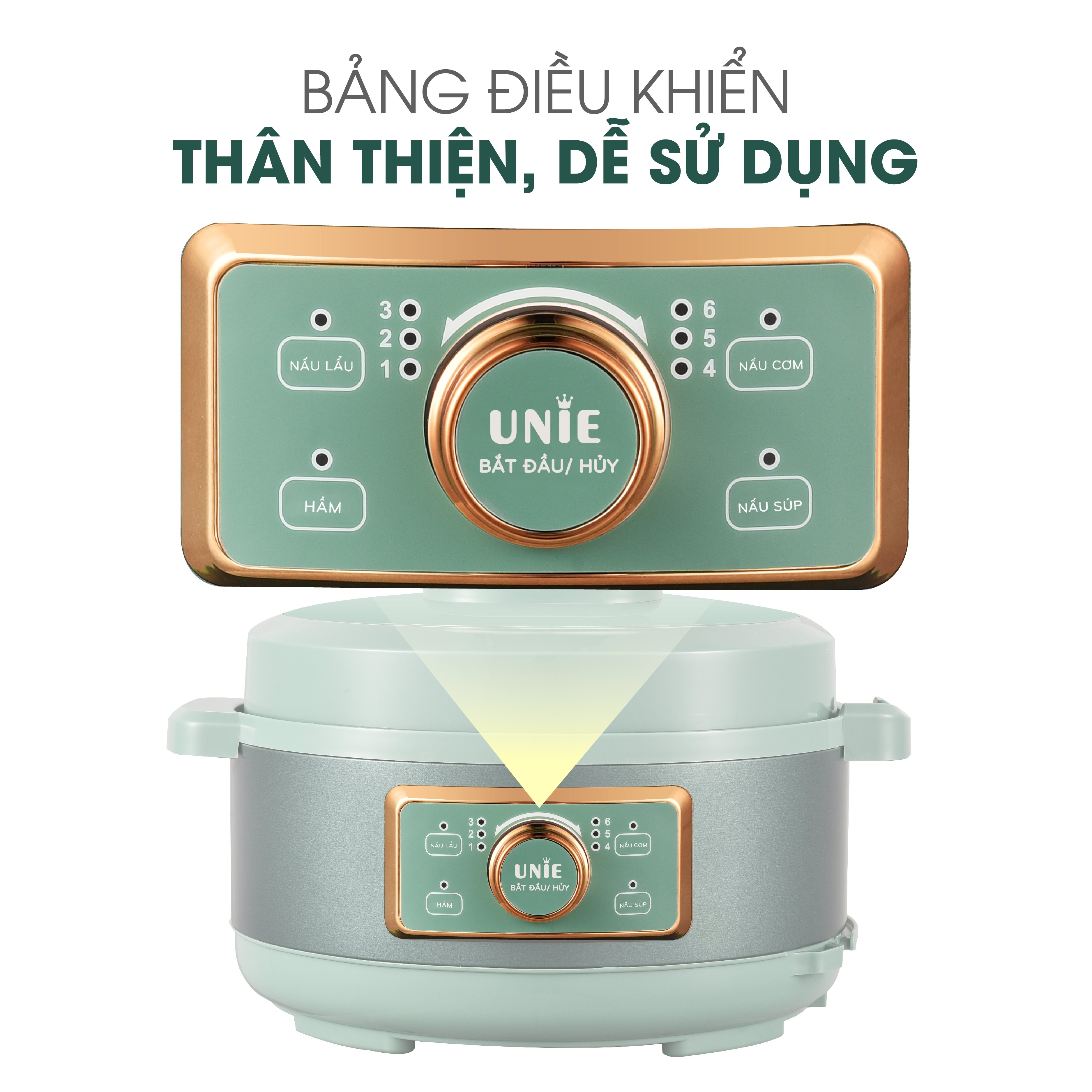 Nồi áp suất điện đa năng Unie UN630, công suất 1000W, dung tích 3L, hàng chính hãng