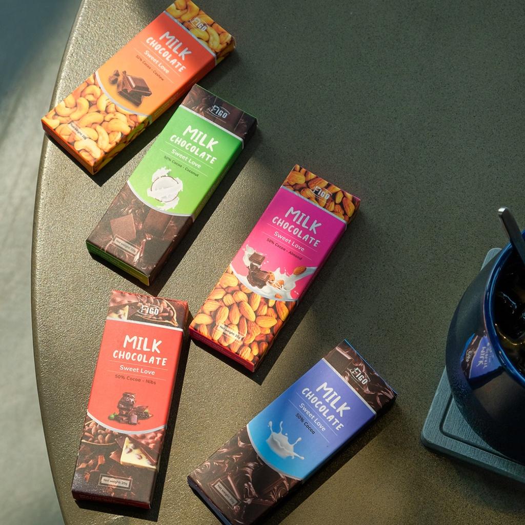 Combo Mix các vị Kẹo Socola sữa và Kẹo socola đen FIGO