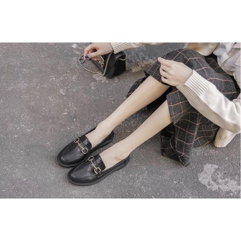 ẢNH THẬT - Giày búp bê nữ 3cm dáng loafer. Mẫu moca lười xỏ da mềm cao cấp. Đế bệt ulzzang  có sẵn tại Hà Nội