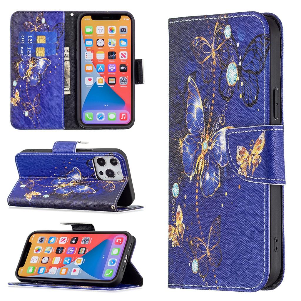 Ốp lưng da nắp gập in hình cho điện thoại Apple IPhone 13 Pro Max 13 Mini
