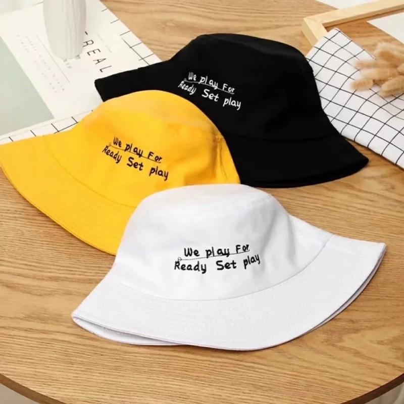 NÓN MŨ BUCKET ULZZANG MẢUKO THÊU CHỮ - CAMCAMVINTAGE